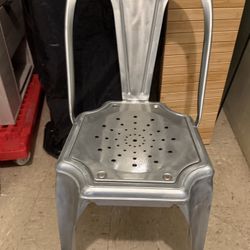 4 Silver Metal Chairs 