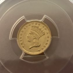 1885 $1 Gold Indian Princess PCGS AU58 Only 11 K Minted !