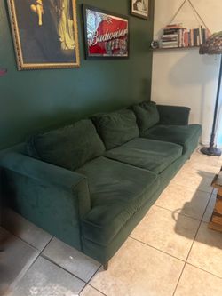 Beautiful Forest Green Velvet couch