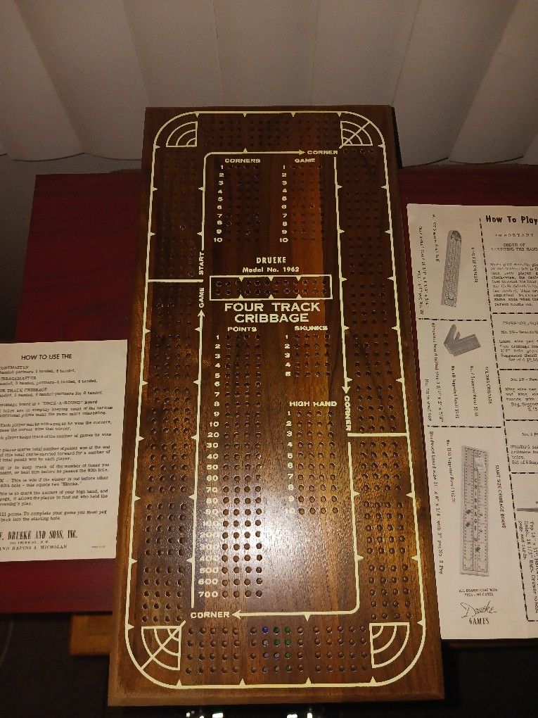 Four Track Cribbage Board 