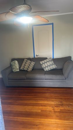 Grey couch.