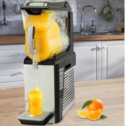 110V Slushy Machine 10L Margarita Frozen Drink Maker 600W Automatic Clean Day and Night Modes for Supermarkets Cafes Restaurants Snack Bars Commercial