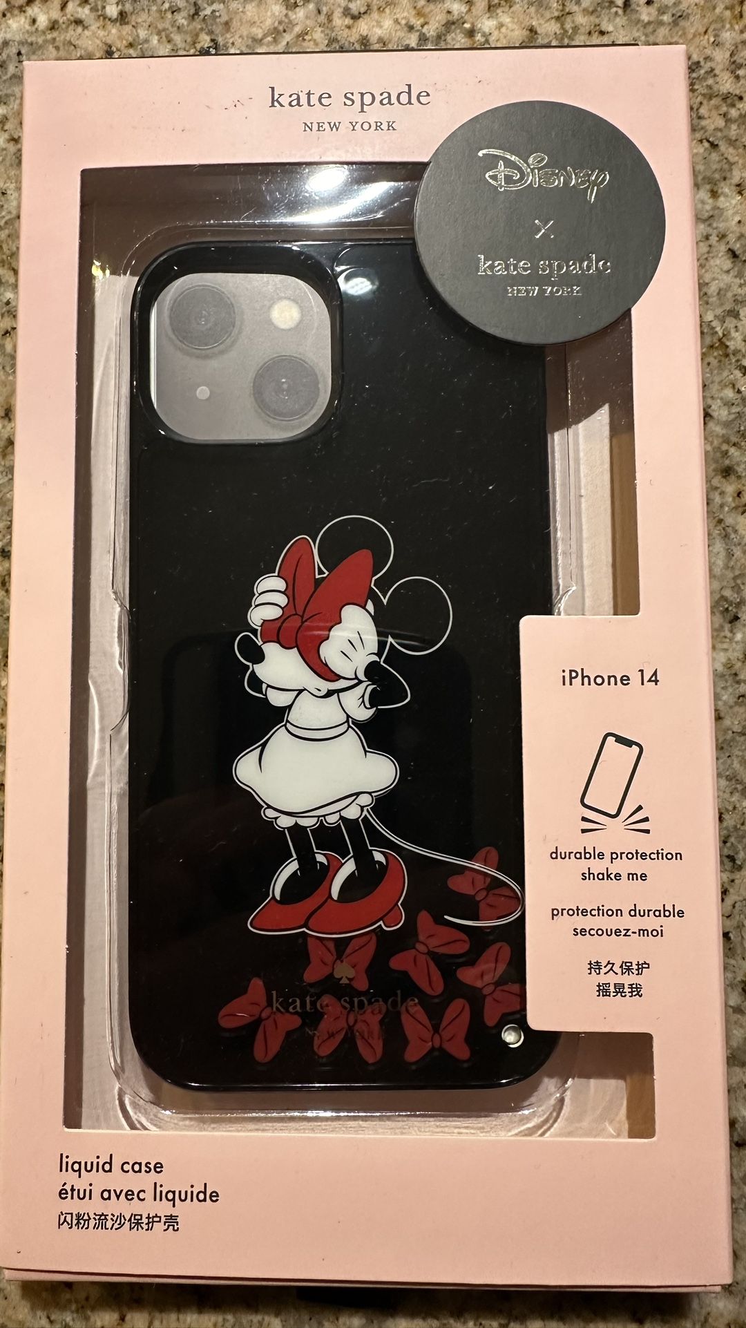 New-Minnie Mouse Bow Resin iPhone 14 Case