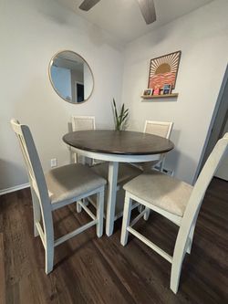 Round Counter Height Dining Table Set with 4 Chairs