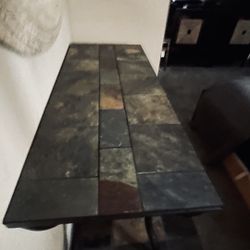 slate tile top side table 