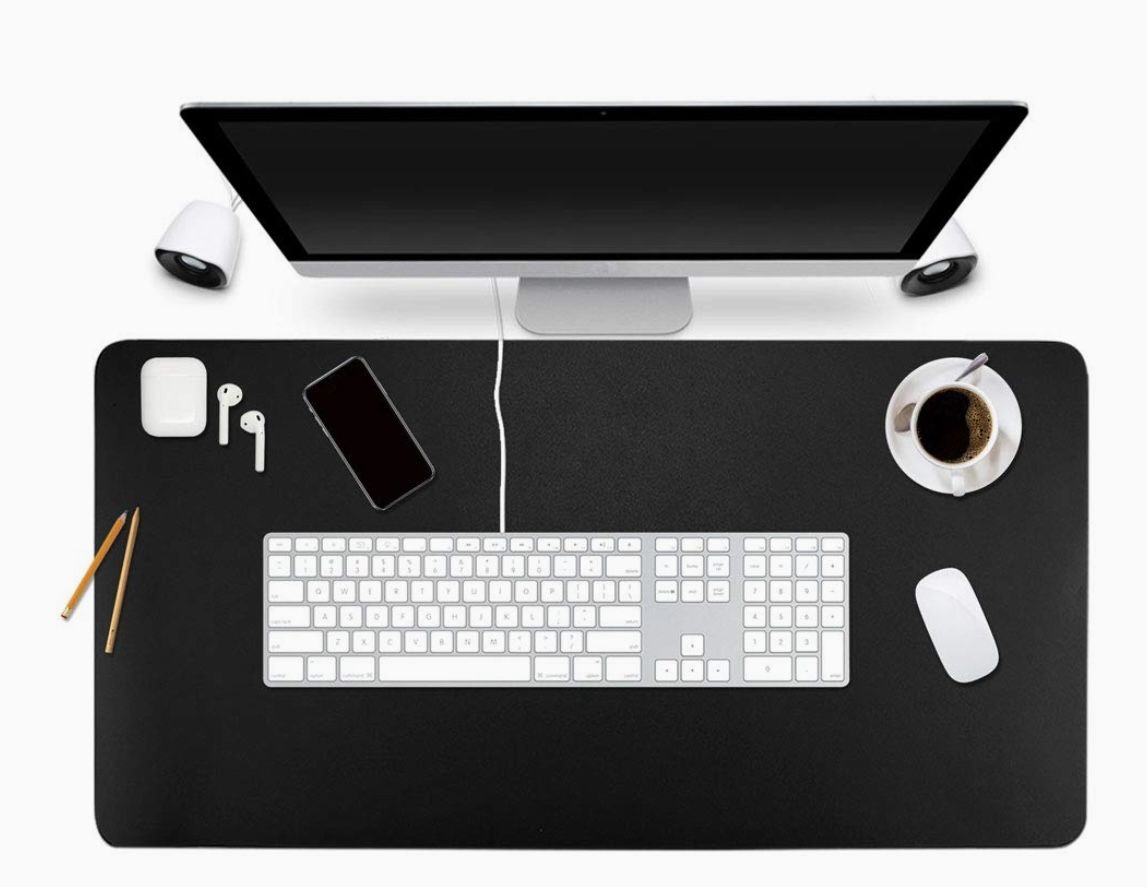 Desk Pad Protector Office Desk Mat, BUBM Waterproof PU Leather Desk