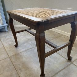 Antique Caned End Table