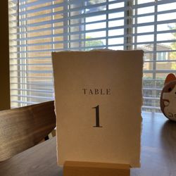 Table Numbers 1-6