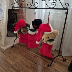 Fireplace stocking holder