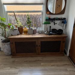 Rustic Metal And Wood Console Entry Table
