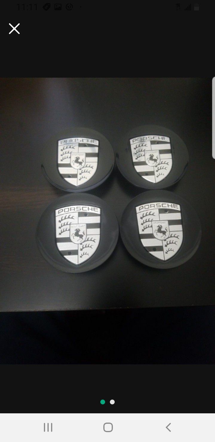 4 X 76MM Porsche Wheel Center Caps Set