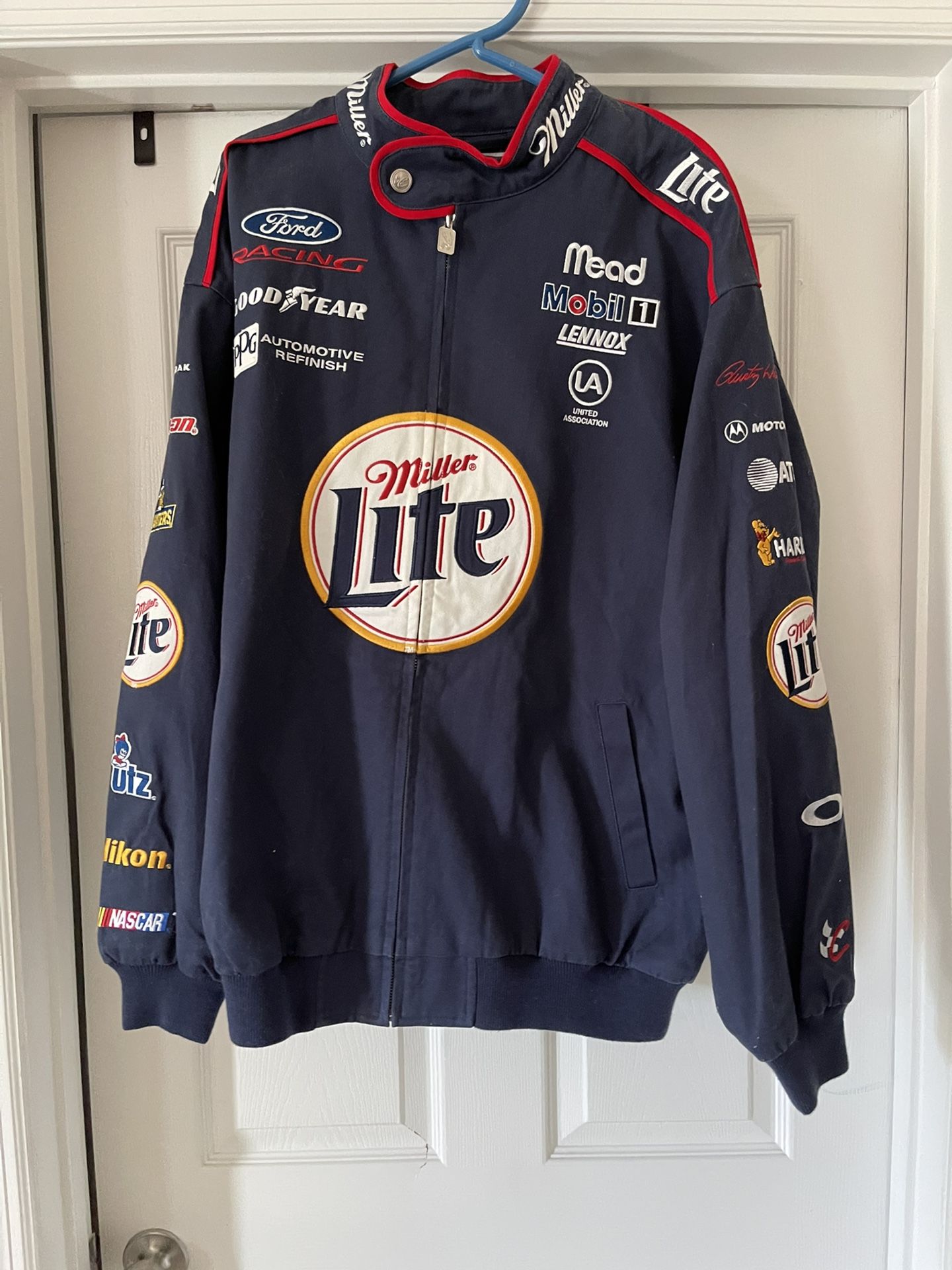 Vintage mens Chase Authentics Large NASCAR Miller Light Race