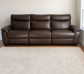 Real leather couch automatic reclining