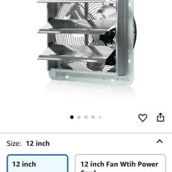 12 Inch Shutter Exhaust Fan 1450 CFM High-Powered Ventilation, Ideal for Attics, Greenhouses, Garages and Chicken Coops - Wall Mount for Easy Installa