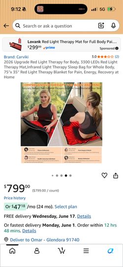 Red light therapy for whole body