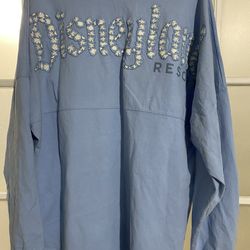 Disneyland Spirit Jersey Blue Hawaiian Fowers Size XXL