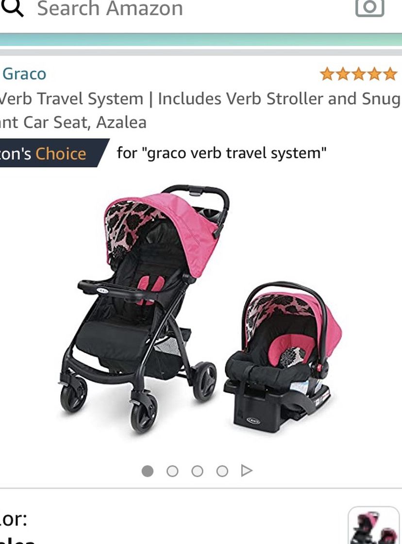 Graco Verbal Travel Stroller And Car seat And Base Normally Used