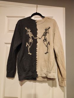Gray And Beige Skeleton Sweatshirt