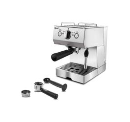 Gevi 15 Bar Pump Espresso Coffee Machine with Manual Milk Frother, Espresso and Cappuccino Machine for Home, 50 oz removable water tank, Silver / Stai