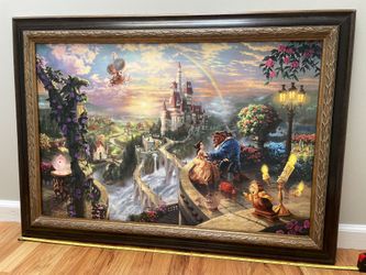 Thomas Kinkade; Beauty And The Beast Painting