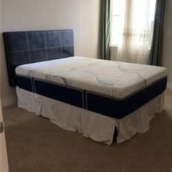 Queen Mattress + Bed Frame + Headboard – $100 (Firm, Clean, Like New)