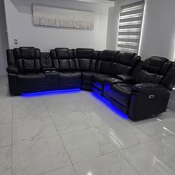 Seccional Reclinable Led Electrico 