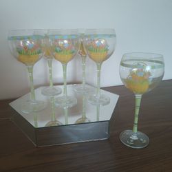 Hand-painted Easter Wine Glasses Set/6