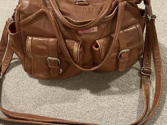 Lily and Jade Brown Leather Diaper bag