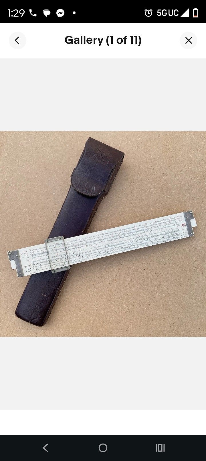 Frederick Post Versalog Slide Rule 1460 w/ Leather Case ~ Hemmi Japan Vintage