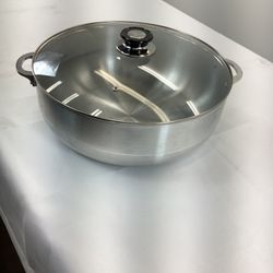 14 Qt Aluminum Caldero Cookware Pot Dutch Oven With Glass Lid Satin Finish