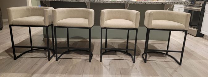 Set of 4, counter height, upholstered bar stools