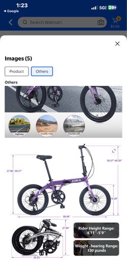 Zukka Folding Bike Purple 20-Inch