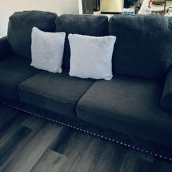 Dark Gray Sofa & Loveseat Set – Clean, Comfortable, Great Condition