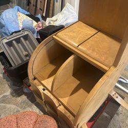 HEYWOOD WAKEFIELD  MID CENTURY VSNITY AND STOOL