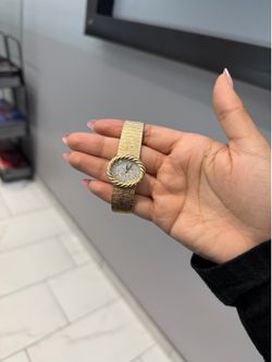 14ky Natural Diamond Dial Gold Watch