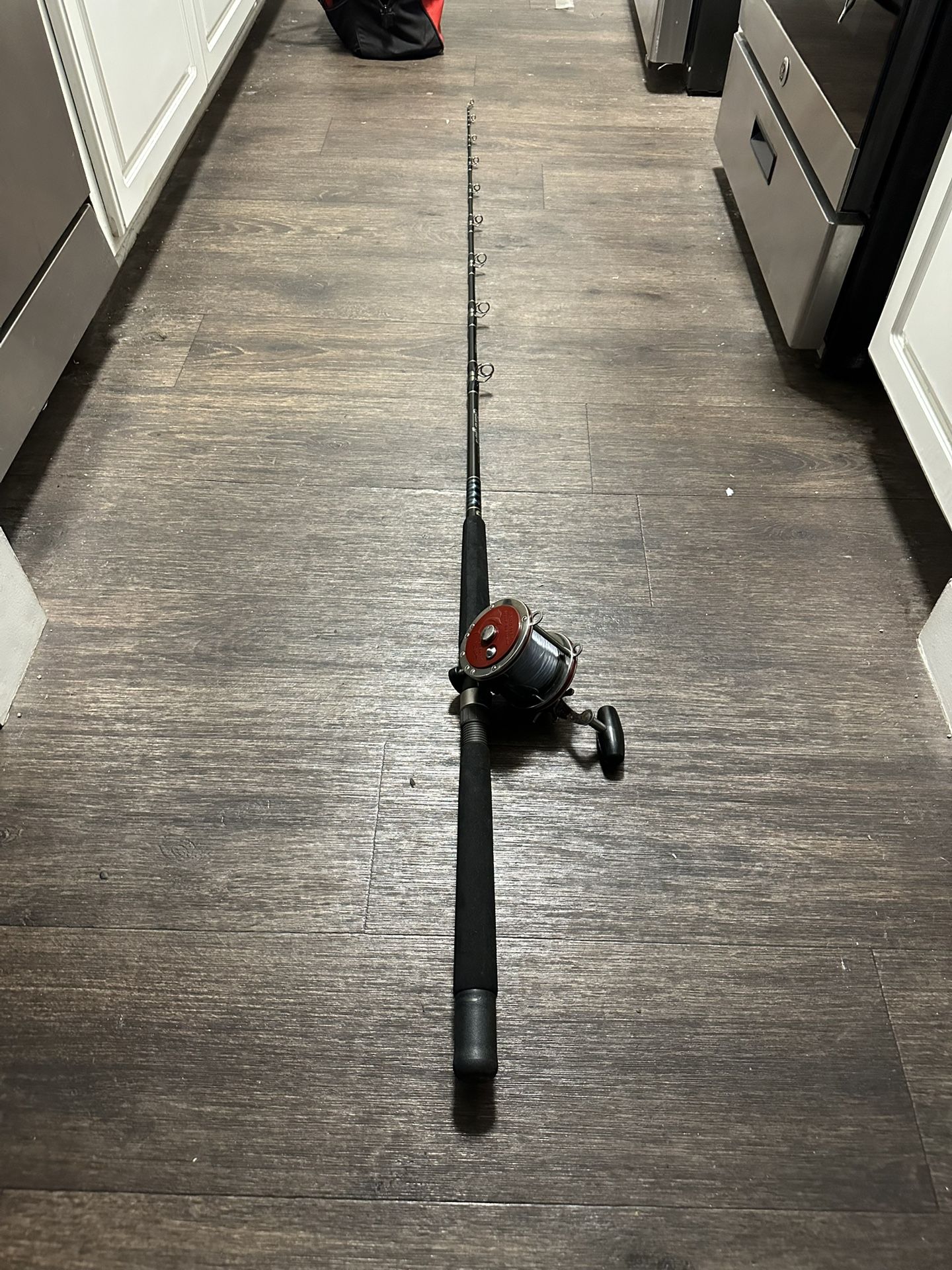 Daiwa Grandwave fishing rod paired with Penn Senator 4/0 113h