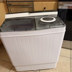  26lbs Portable Semi-automatic Washing Machine W/Built-in Drain Pump Grey