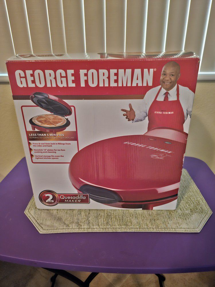 George Foreman 10 Electric Quesadilla Maker New