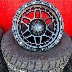 17x9 XM700 Semi Matte Black 6x139 Wheels And Tires 265/70/17 Kumho RT