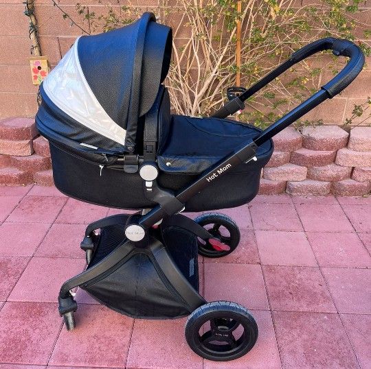 For Sale: Hot Mom Baby Stroller With Bassinet. I am asking $85.00 and it is in excellent condition.