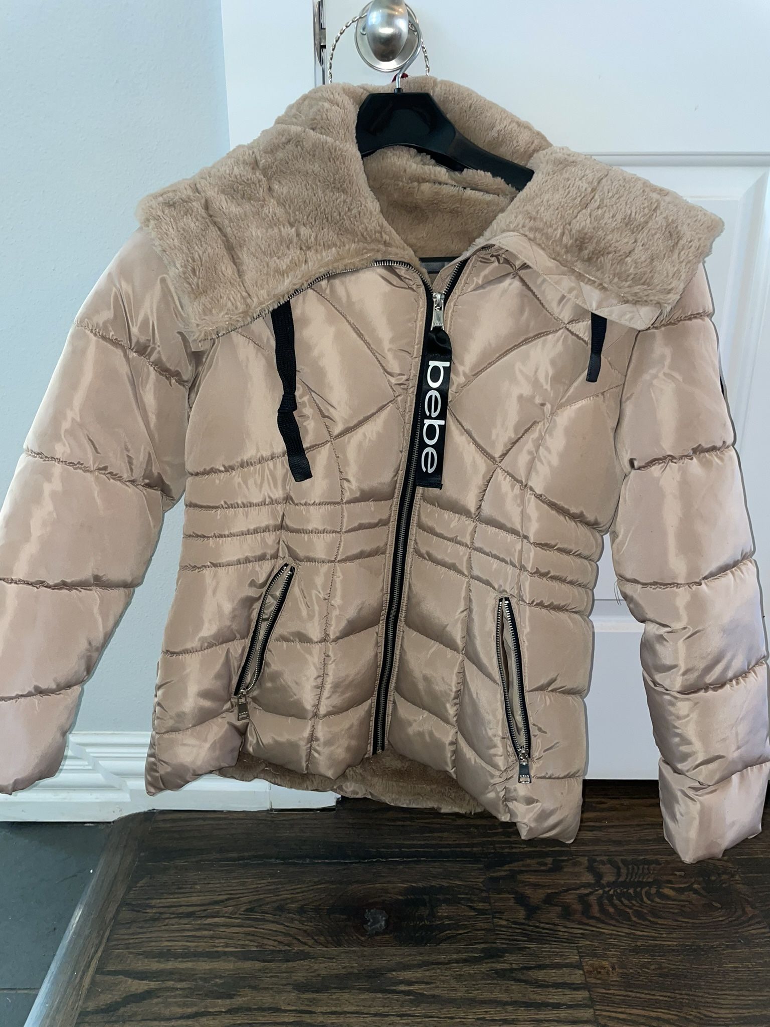 Bebe Fleece Lined Hooded Puffer Jacket