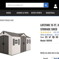 15’ X 8’ Lifetime Outdoor Shed