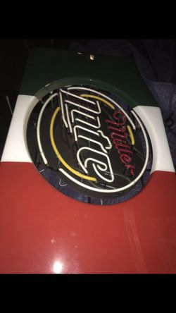 Mexican flag miller lite neon sign