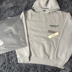 Essentials Hoodie Dark Oatmeal Size Small  