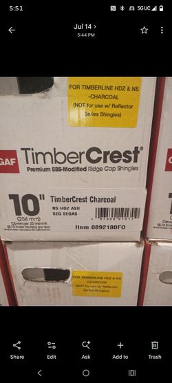 GAF TimberCrest Charcoal Ridge Caps