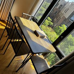 Wooden Dining Table & 4 Chairs 