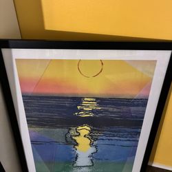 32”x27” Framed Andy Warhol Sunset C1972 Print