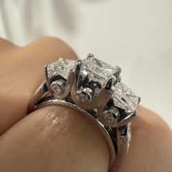 14 KT 3ct Princess Diamond Wedding Ring 