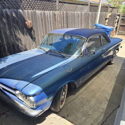 Blue 'Bagged 63 Chevy Corvair 4sp Coupe Project 