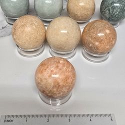 Lot of 8 Calcite Spheres (about 2")